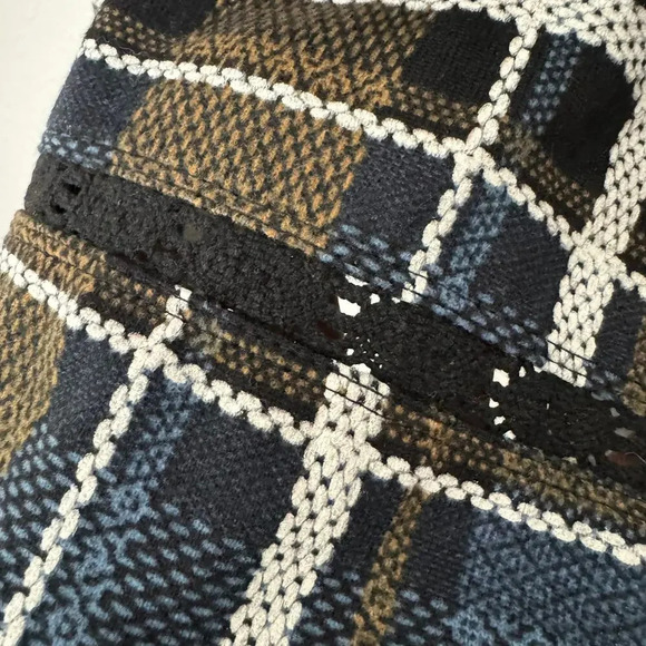 Rabbit Women's Shift Dress 6 Multicolor Plaid 3/4 Sleeves Crew Neck Pockets - Picture 4 of 9